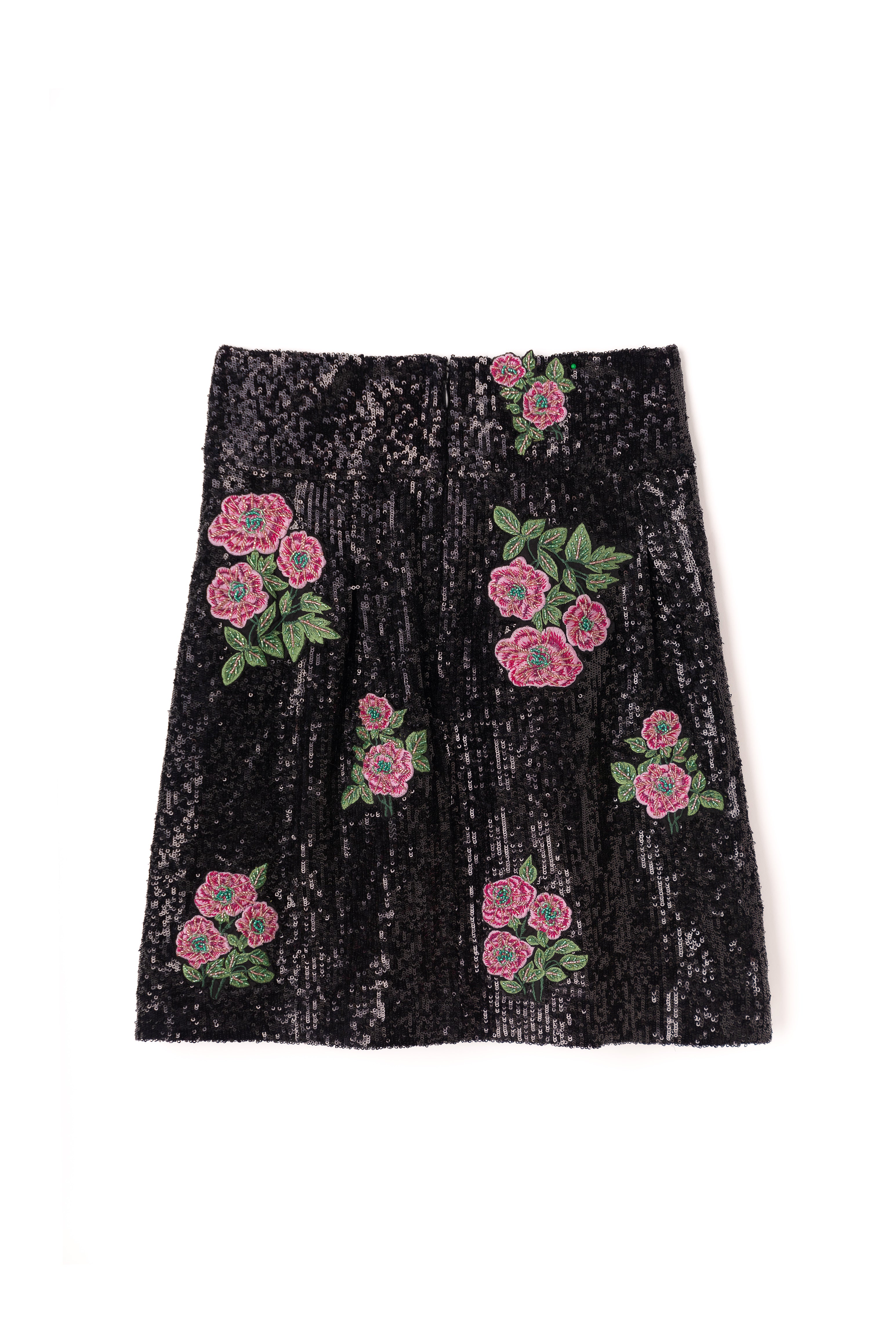 Floral Sequins Skirt