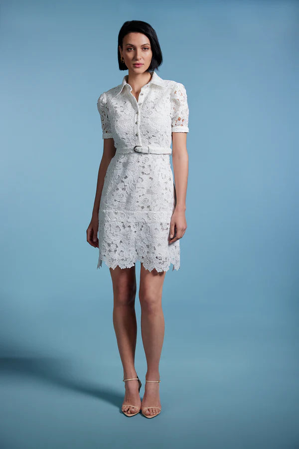 White Guipure Lace Dress
