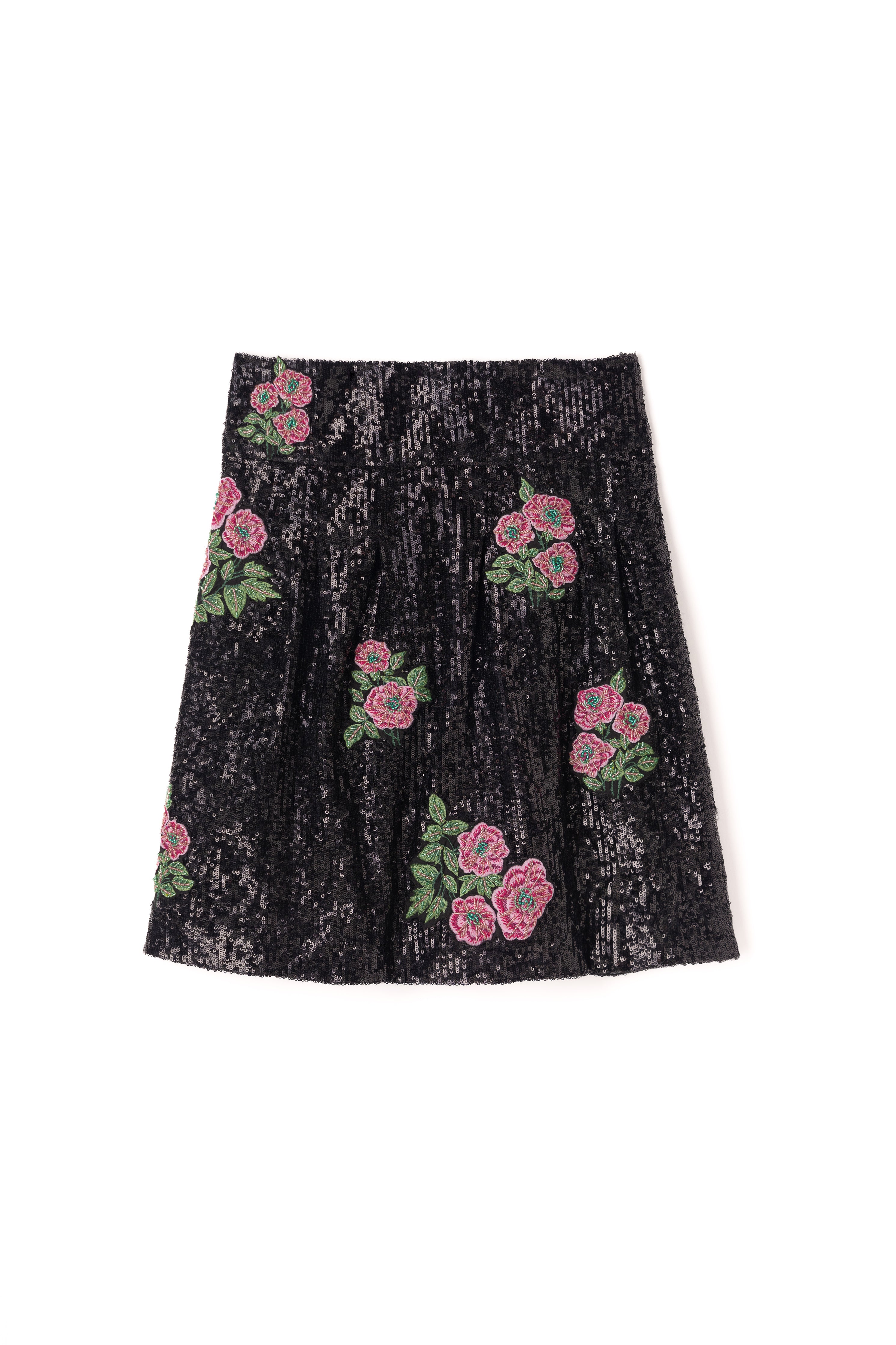 Floral Sequins Skirt