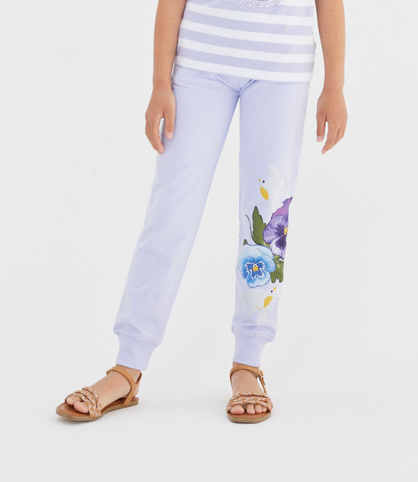 Viola Printed Lilac Pants for Girls