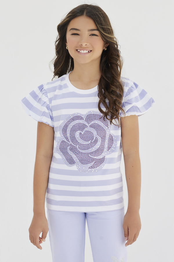 Lilac Sequins Rose Top