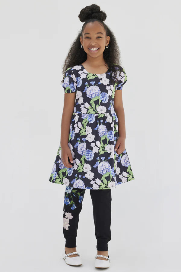 Hydrangea Printed Poplin Dress