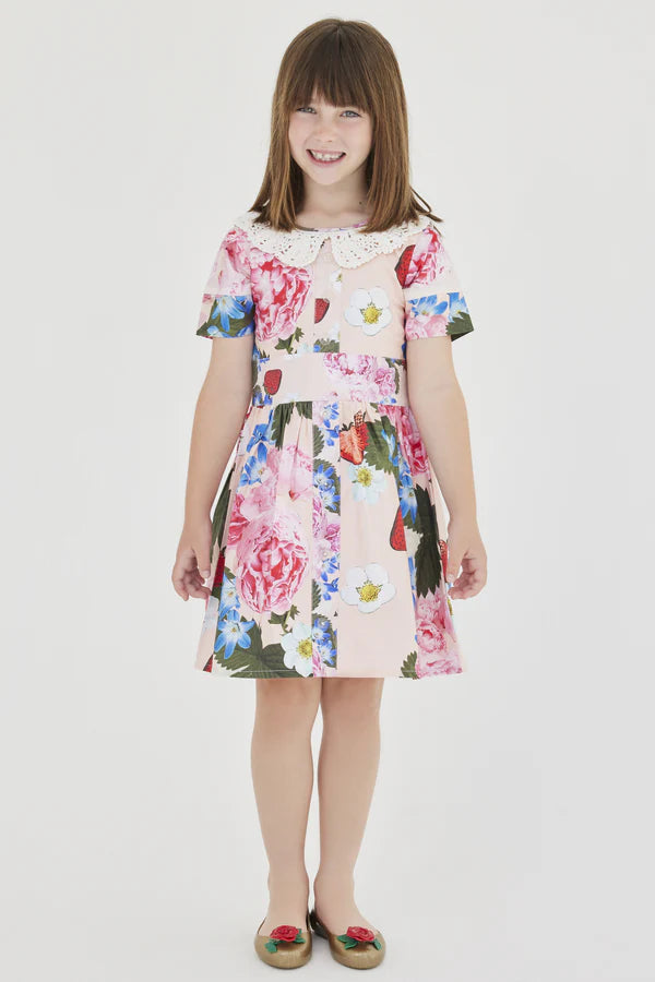 Strawberry & Peonies Printed Dress