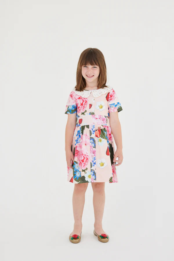 Strawberry & Peonies Printed Dress