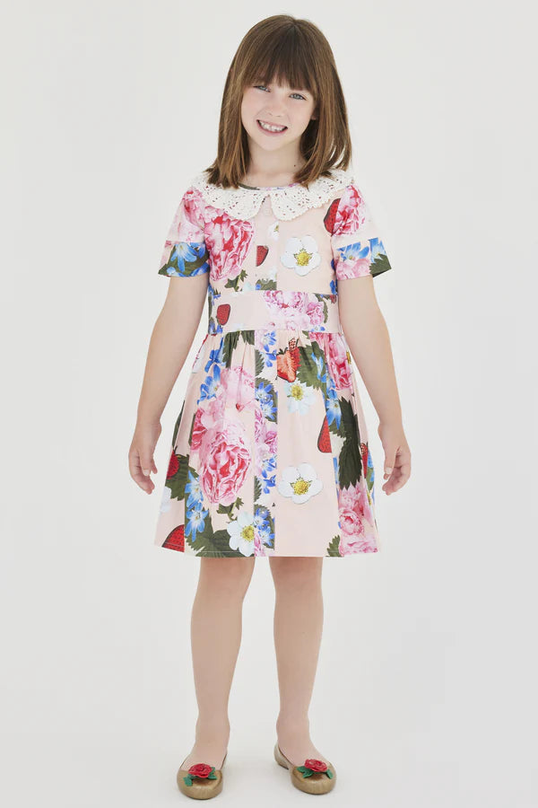 Strawberry & Peonies Printed Dress