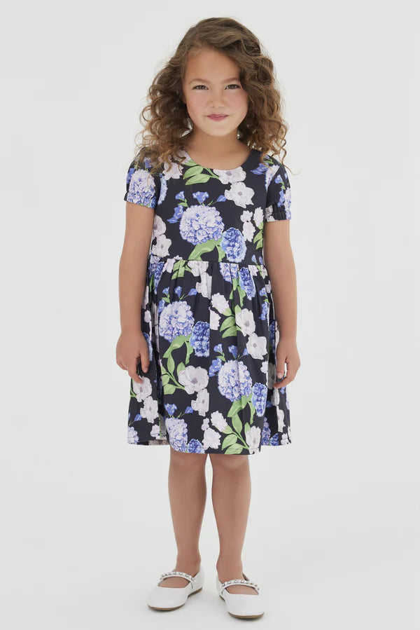 Hydrangea Printed Poplin Dress