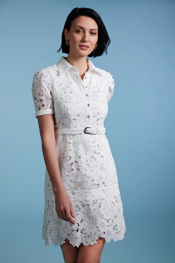 White Guipure Lace Dress